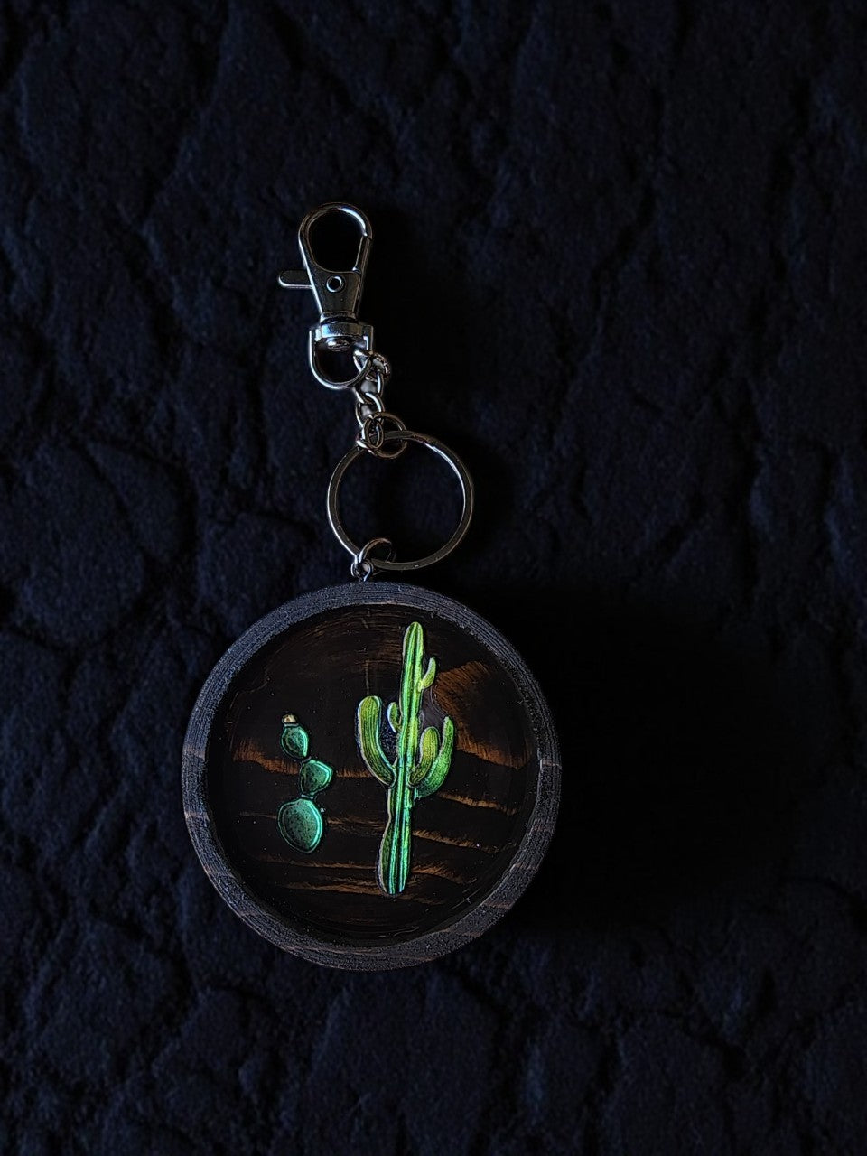 Round Wooden Keychain