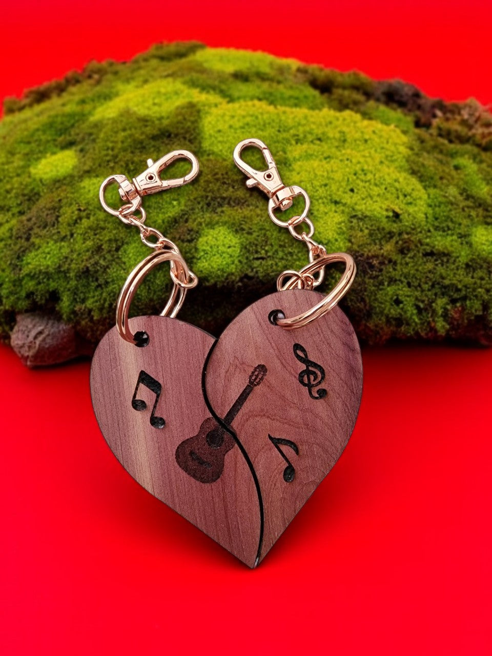 Cherry wood keychain