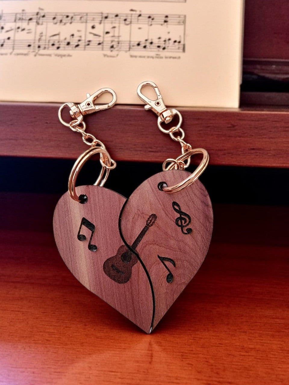 Cherry wood keychain