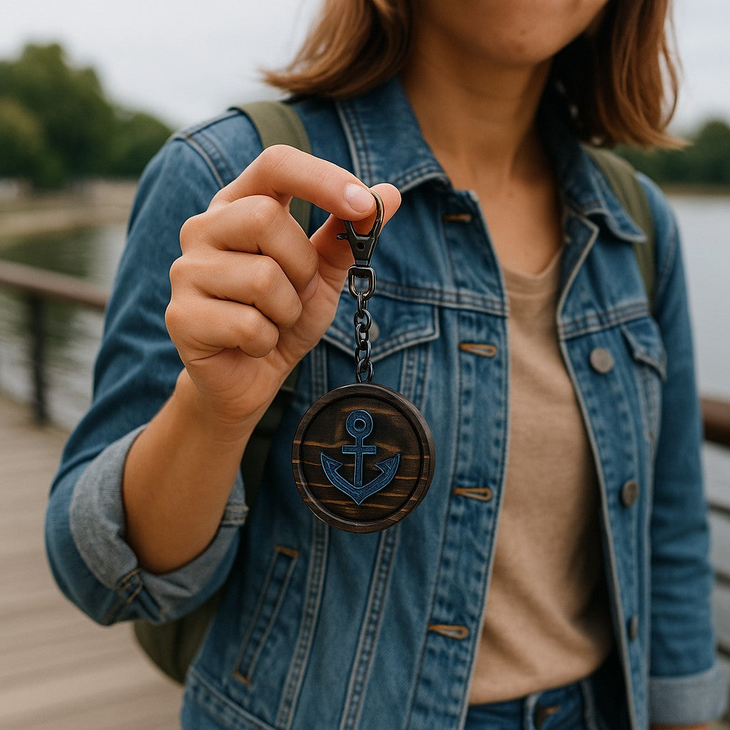 Round Wooden Keychain