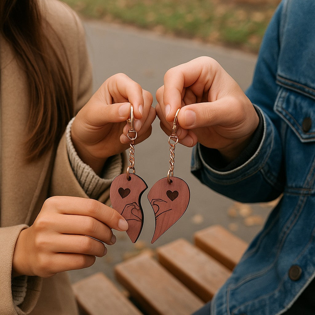 Cherry wood keychain