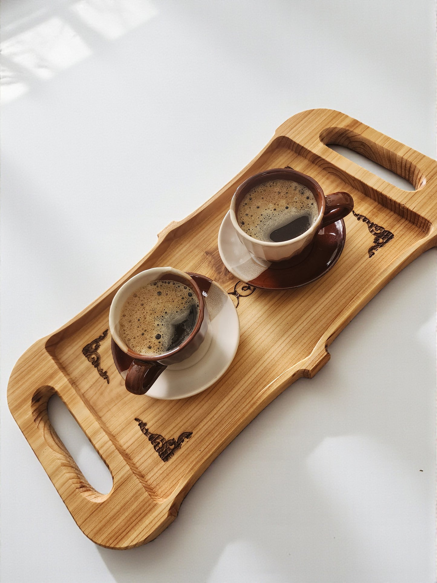 Handcrafted Cedar Wood Serving Tray - Decorative Wooden Board