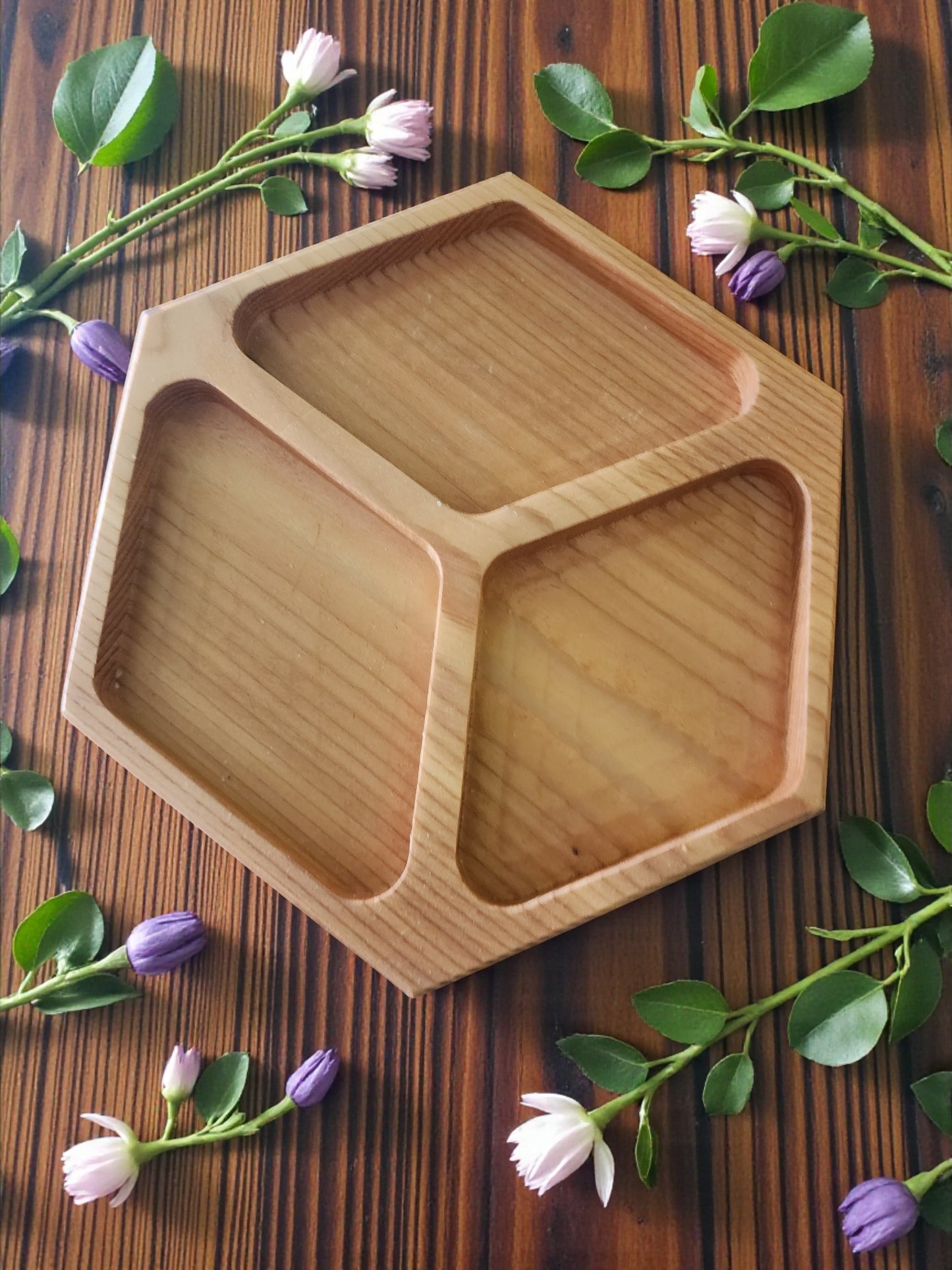 Handcrafted Wooden Serving Tray - Natural Wood Snack Board