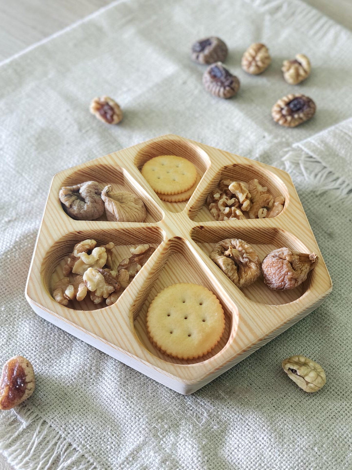 Handcrafted Wooden Serving Tray - Natural Wood Snack Board