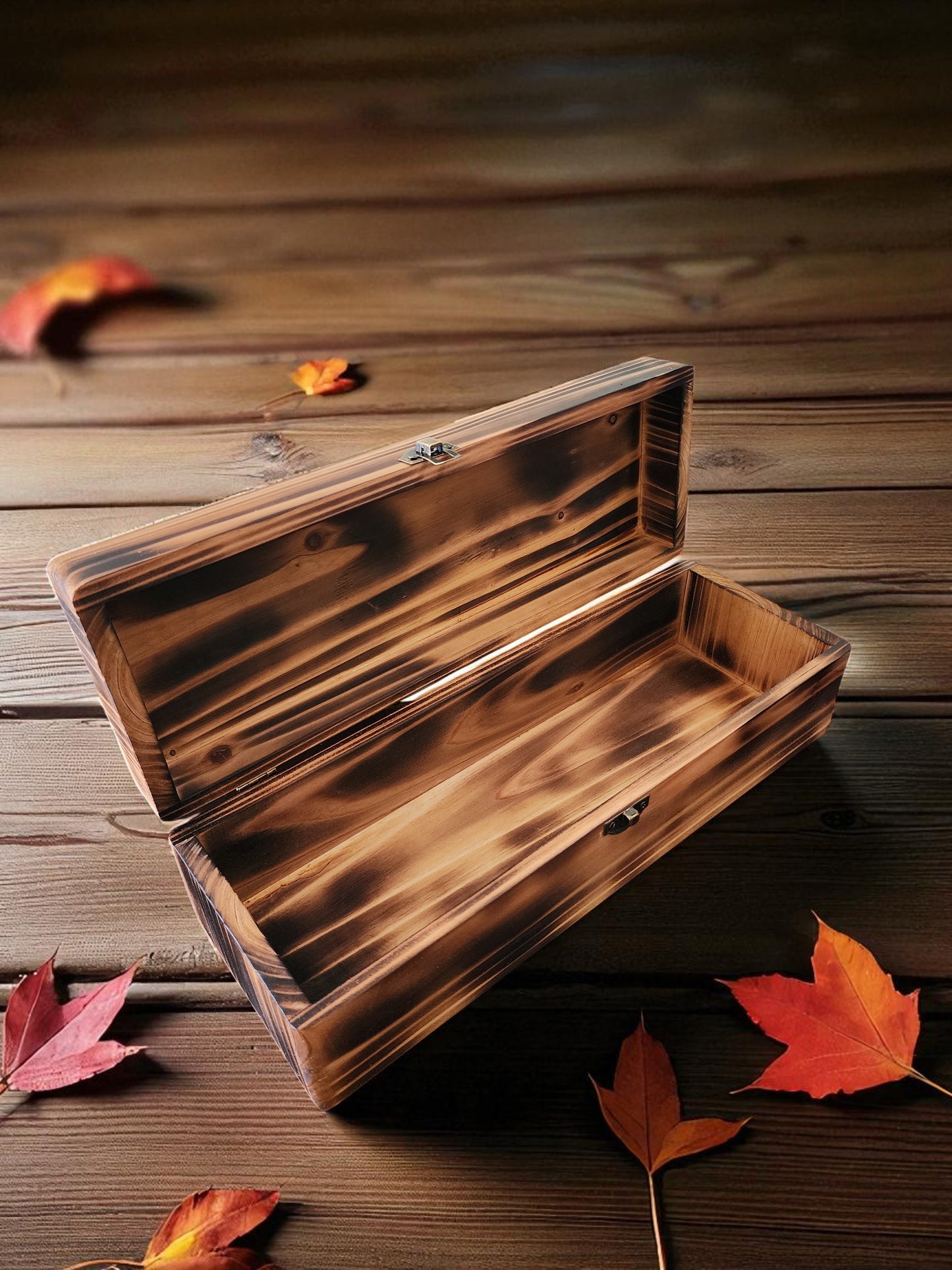 Handmade Wooden Wine Box with Lid