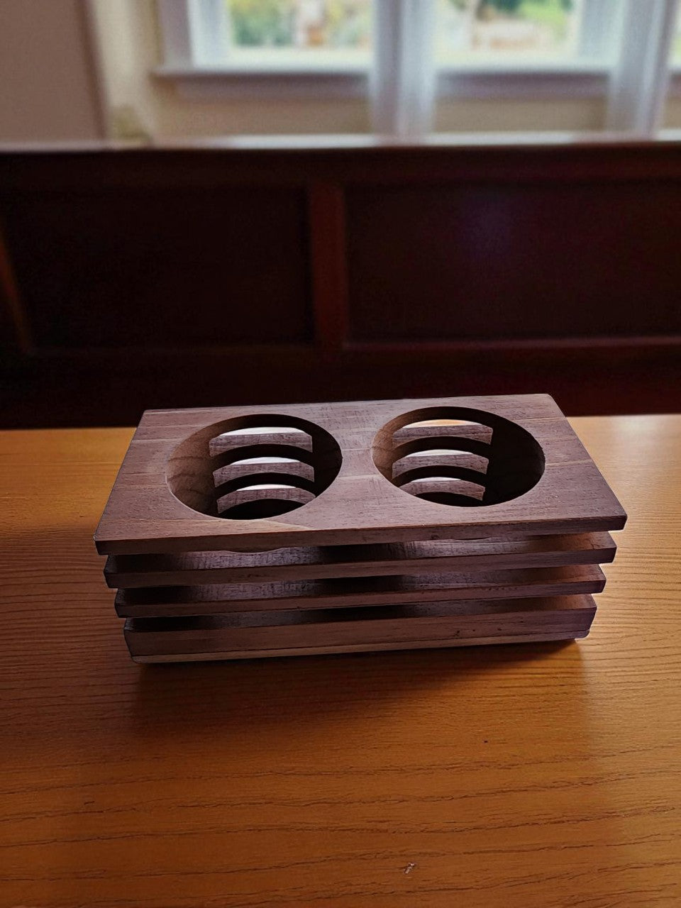 Handmade Wood 2-Tea Light Holder