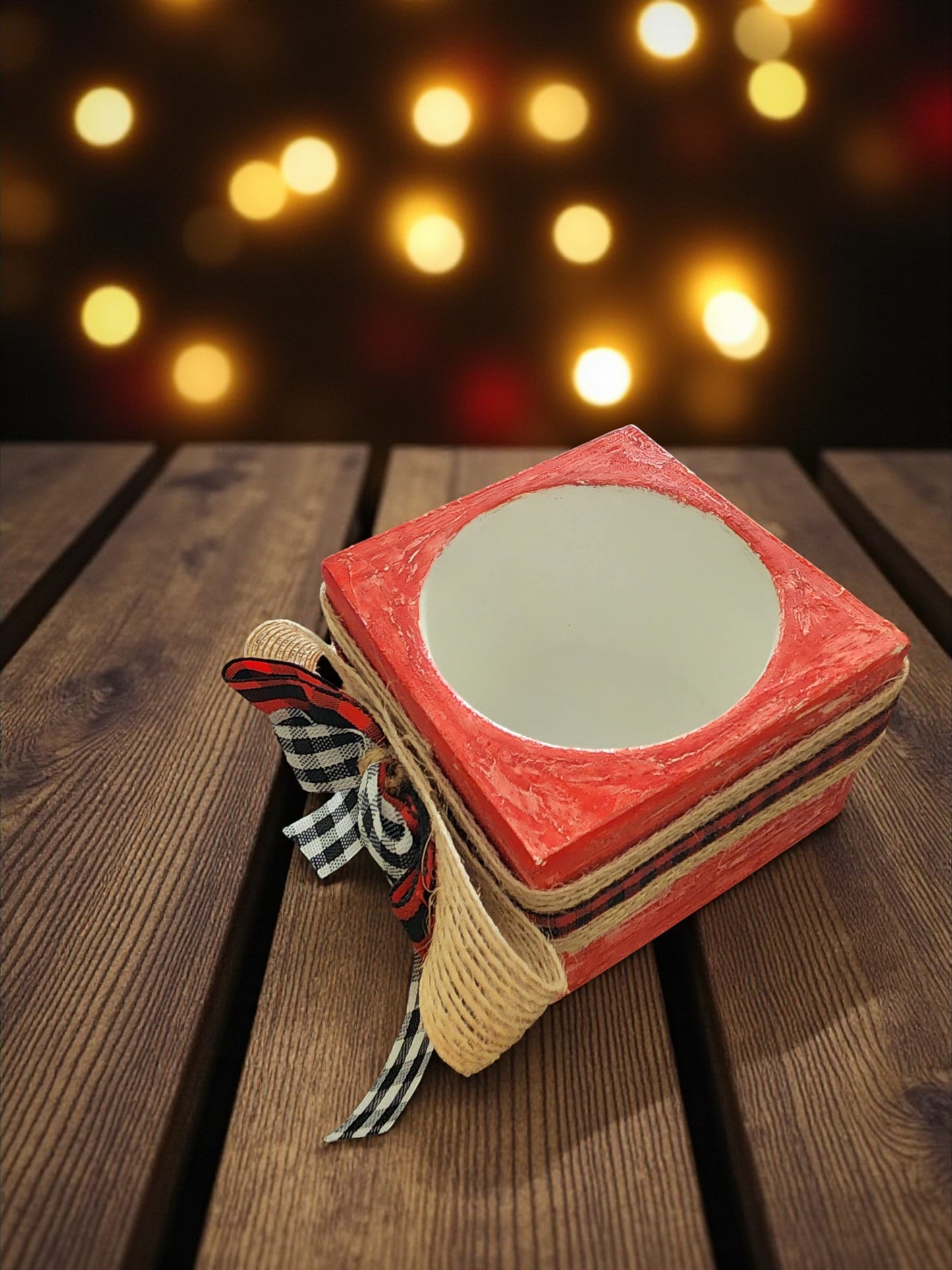 Wooden candle holder