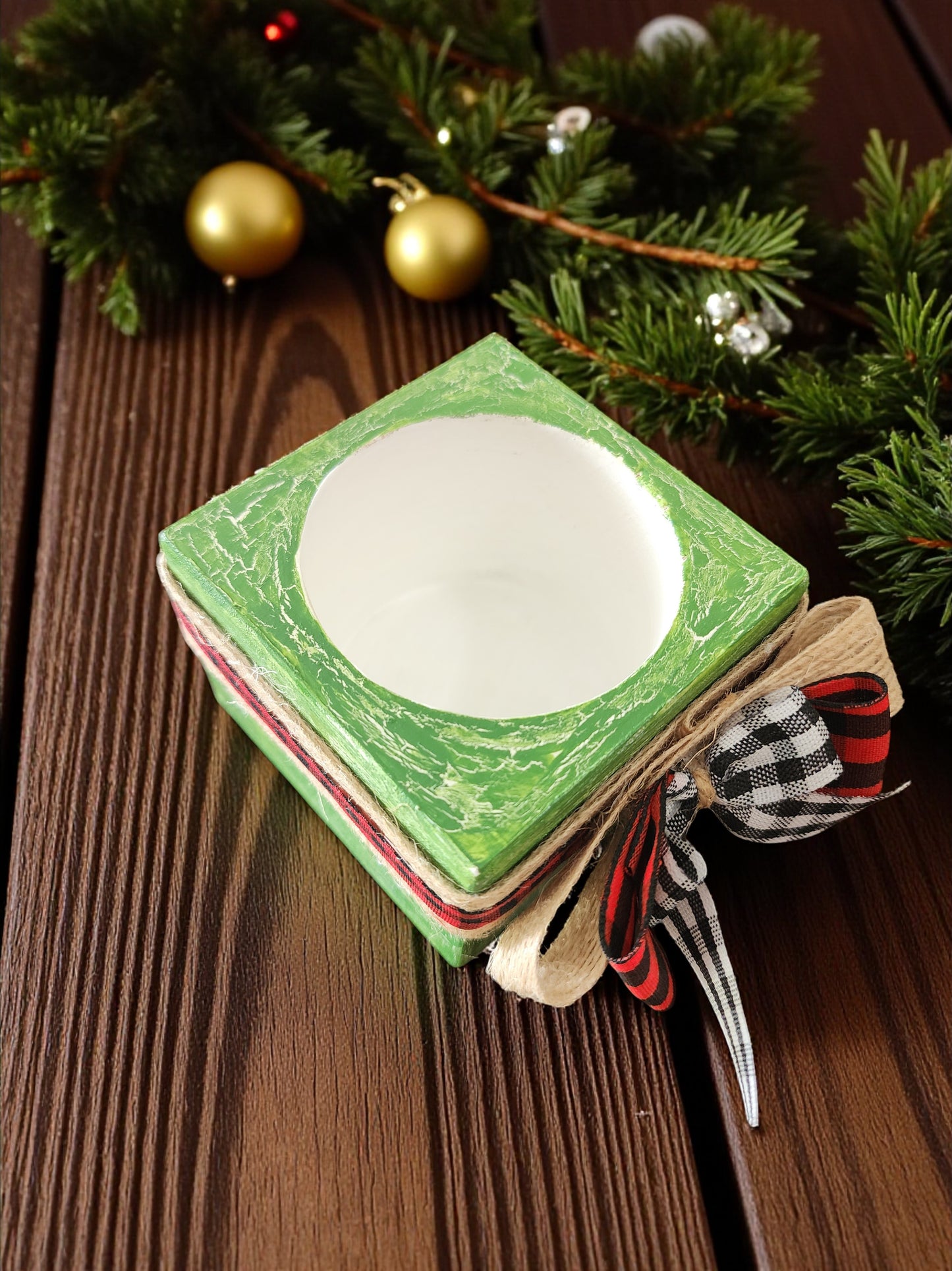 Wooden candle holder