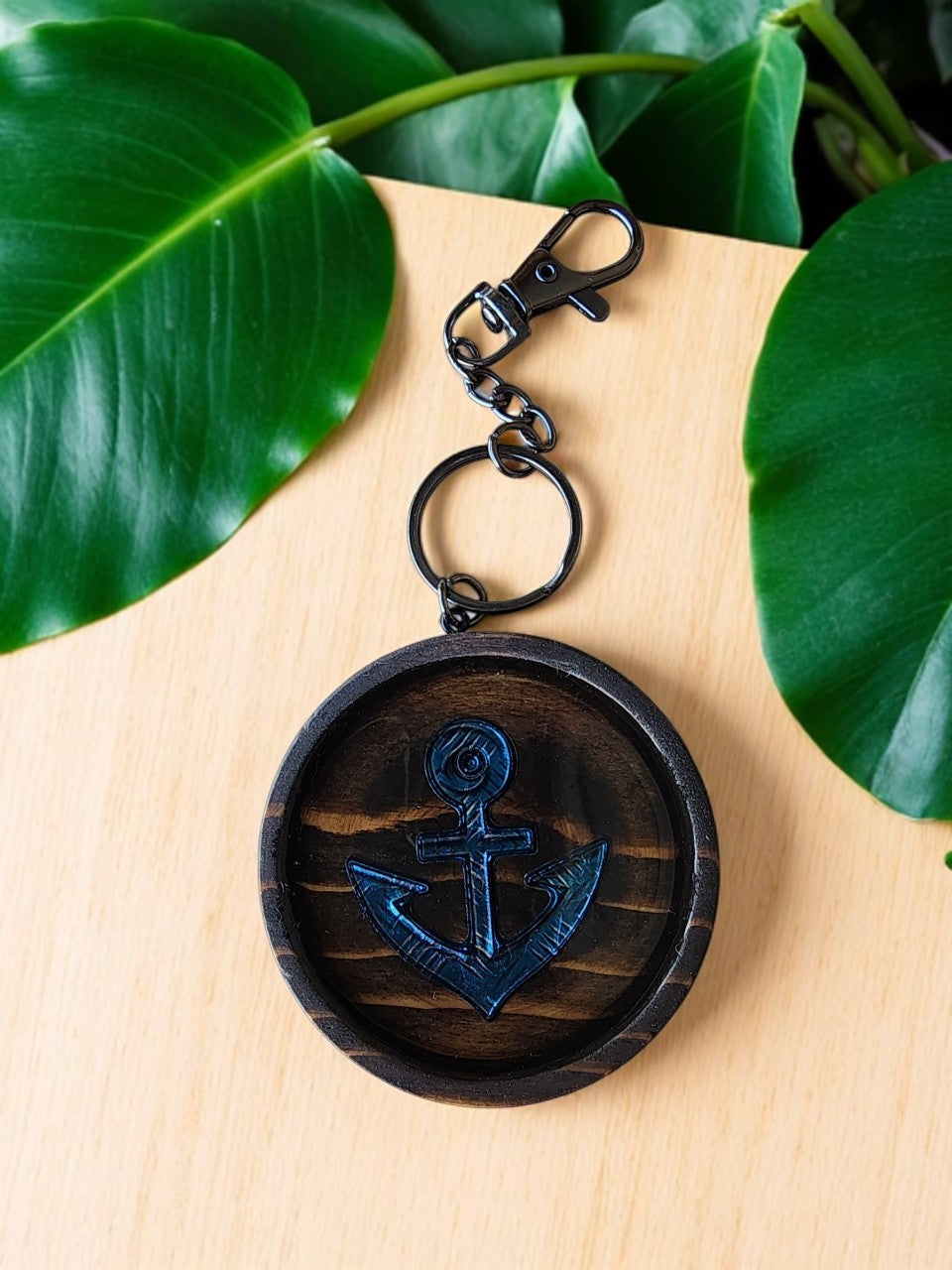 Round Wooden Keychain