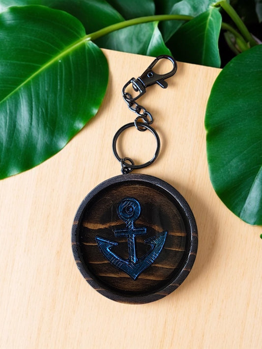 Round Wooden Keychain