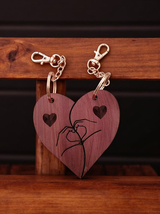 Cherry wood keychain