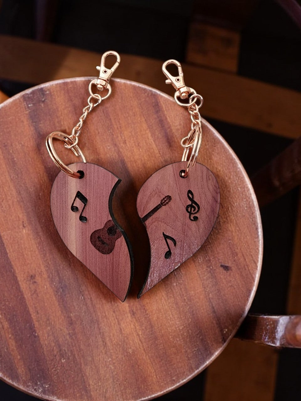 Cherry wood keychain