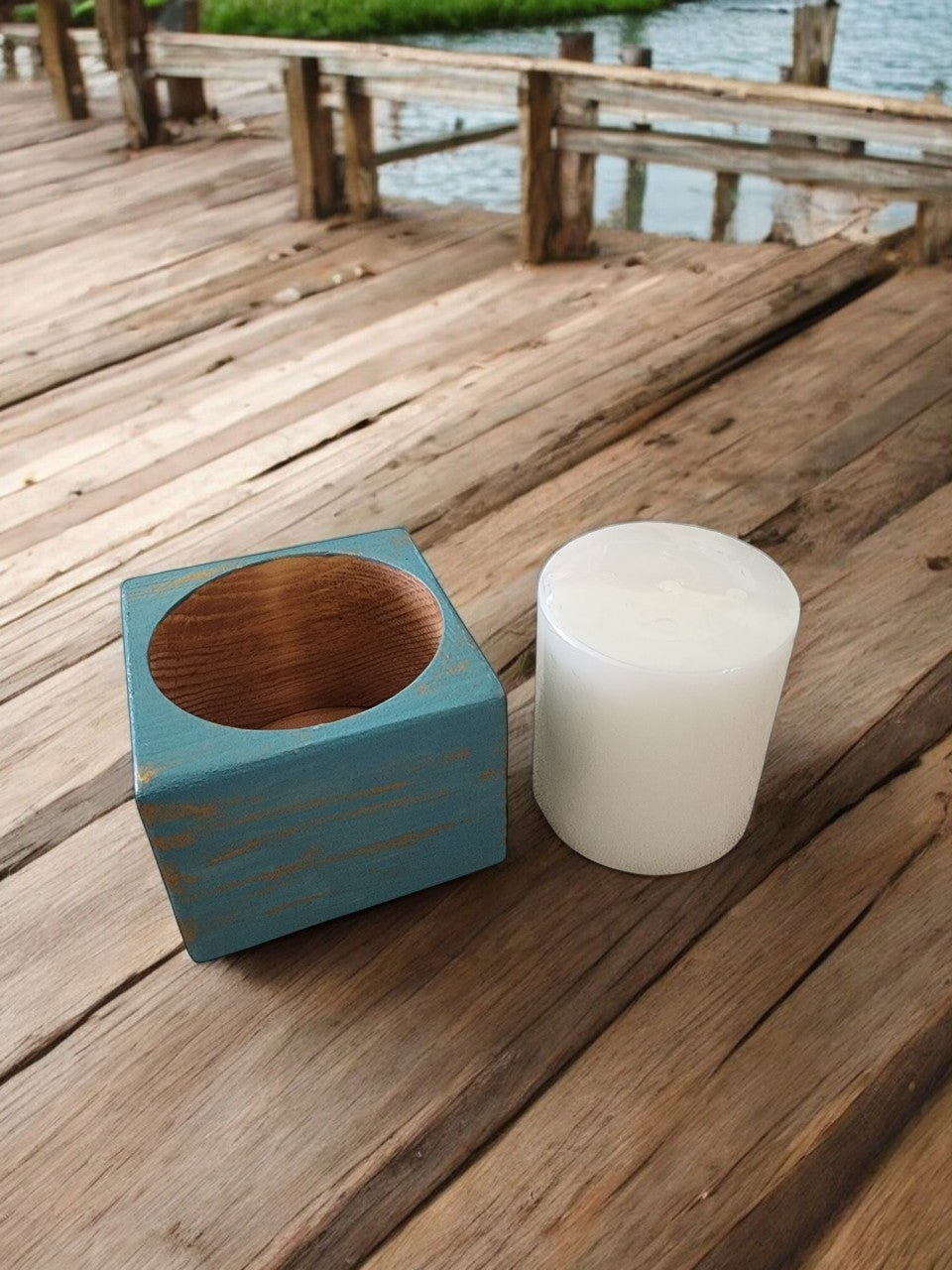 Wooden candle holder