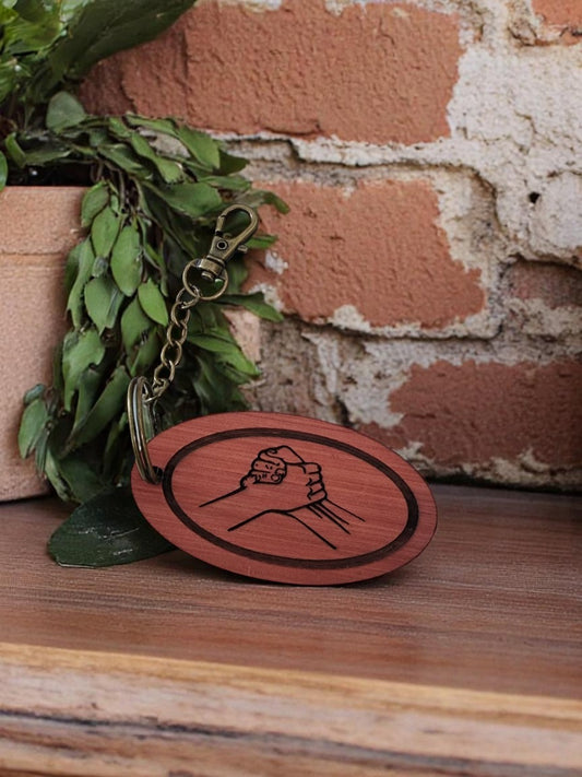 Cherry wood keychain