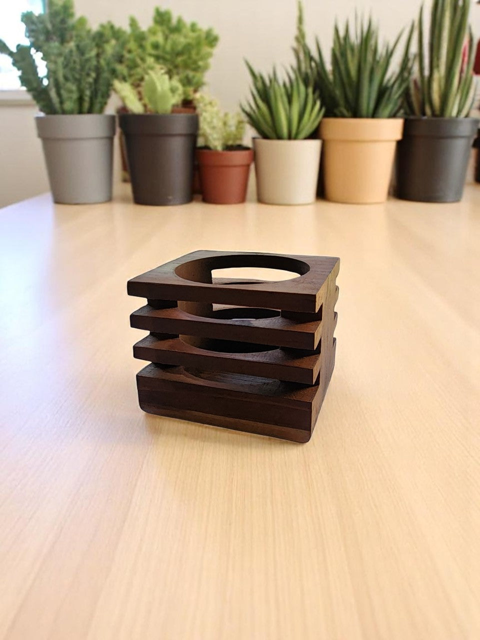 Handmade  Wood   1 - Tea Light Holder
