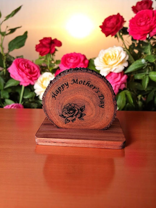 Engraved wooden slice