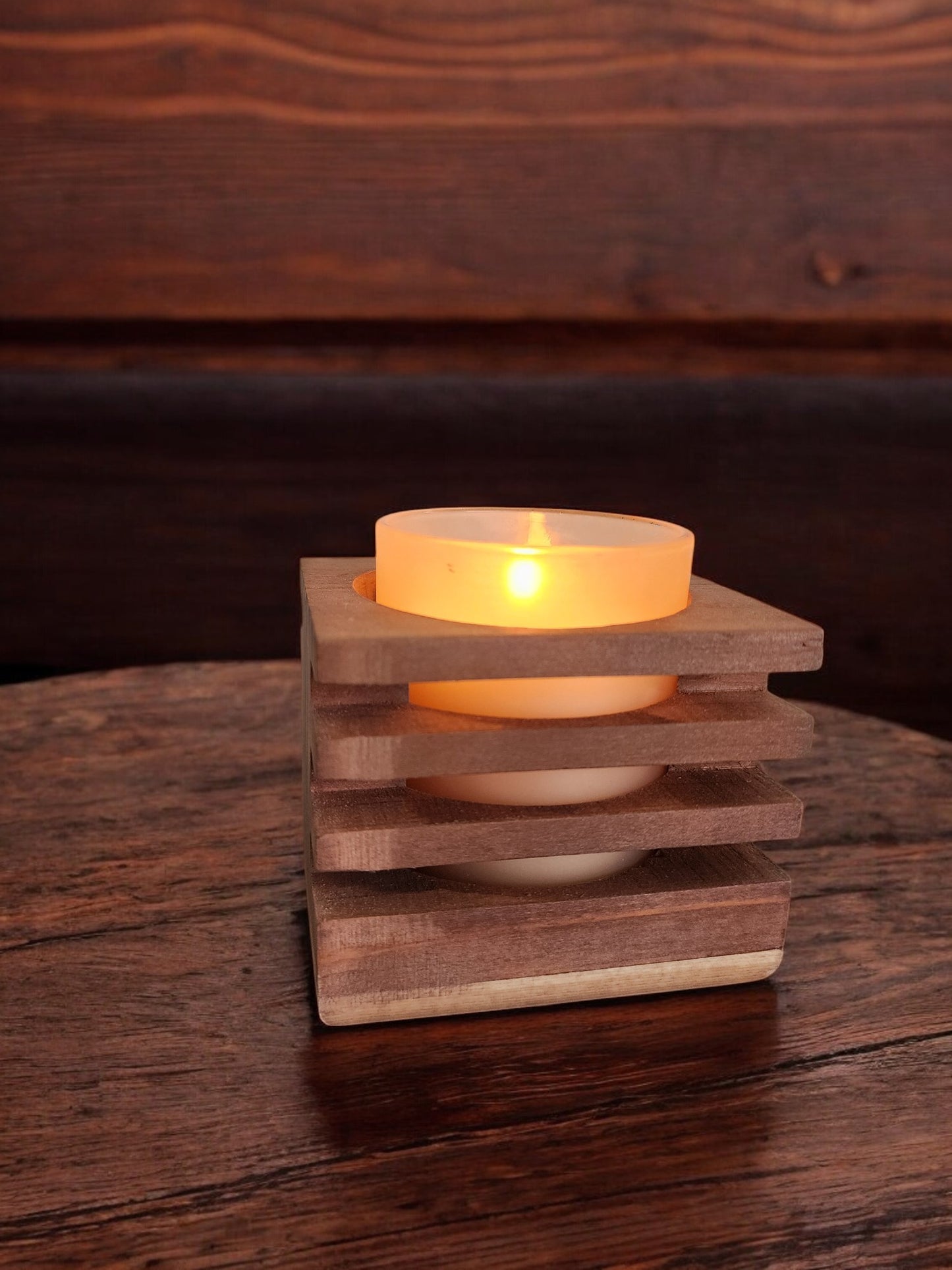 Handmade  Wood   1 - Tea Light Holder
