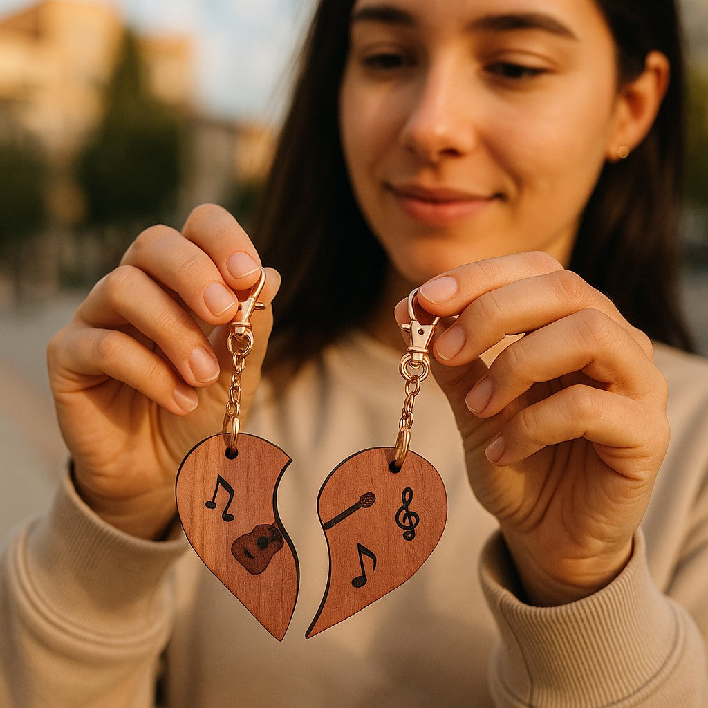 Cherry wood keychain