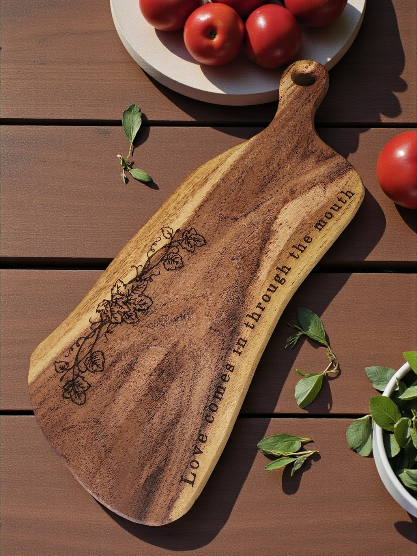 Handcrafted Mesquite Wood Cutting Board - Natural Edge