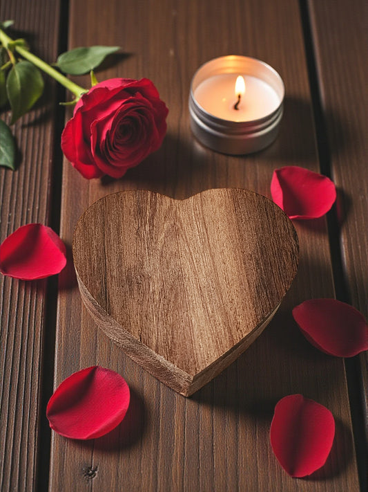 Handcrafted Heart-Shaped Wooden Jewelry Box with Custom Engraving
