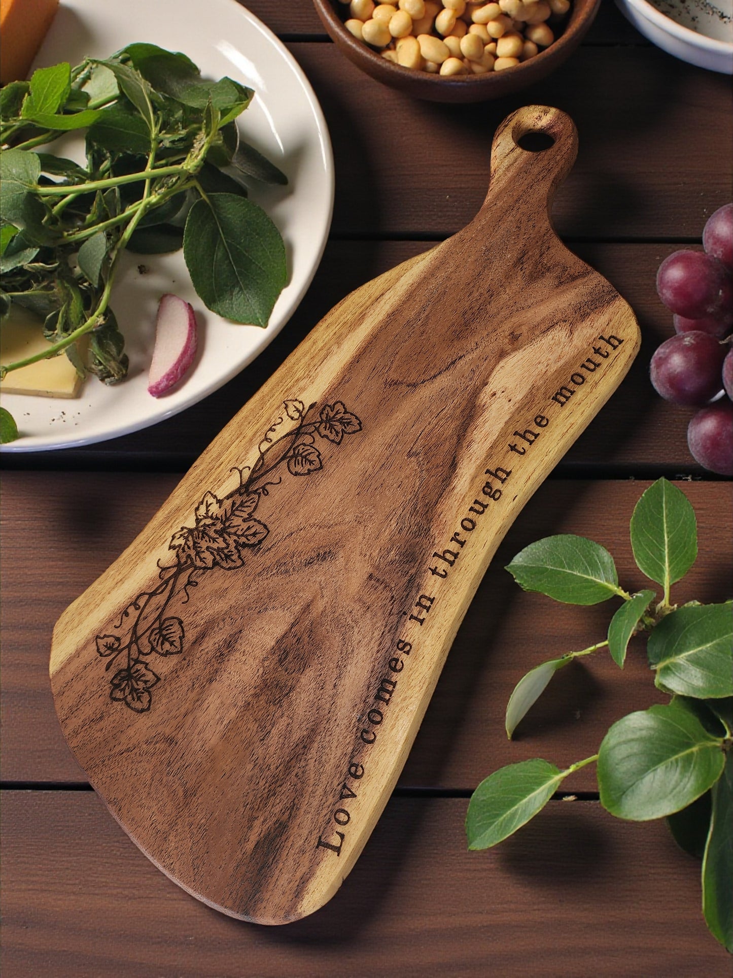 Handcrafted Mesquite Wood Cutting Board - Natural Edge