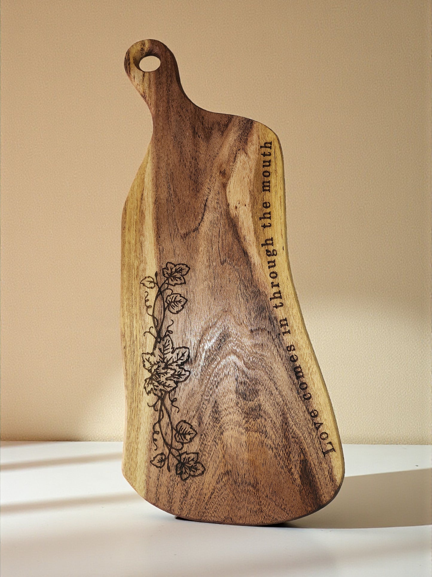 Handcrafted Mesquite Wood Cutting Board - Natural Edge