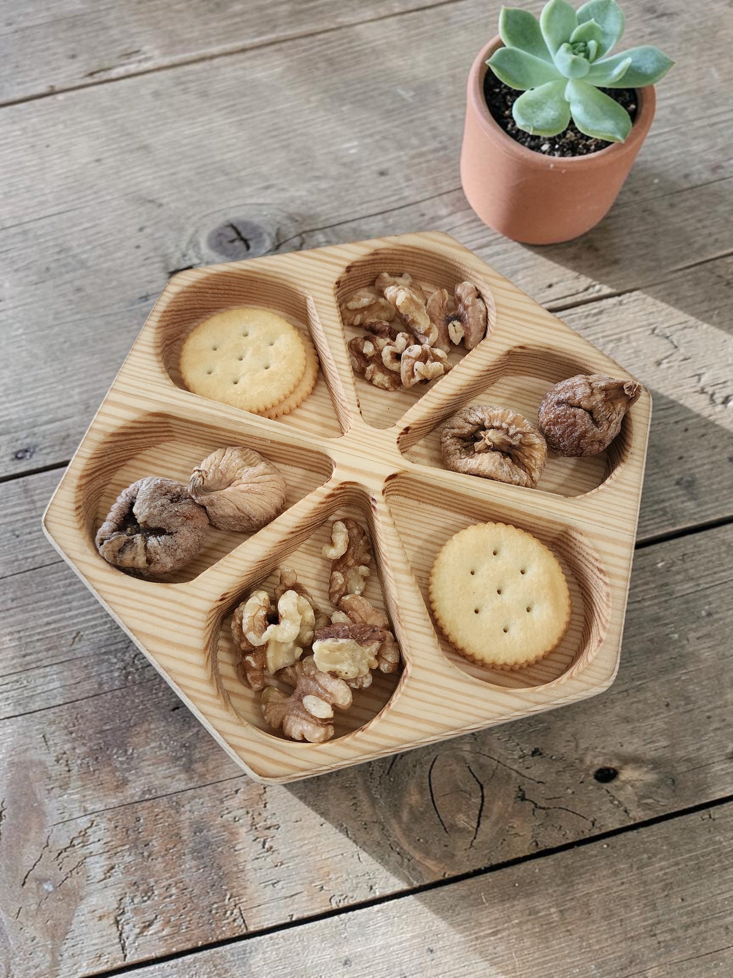 Handcrafted Wooden Serving Tray - Natural Wood Snack Board