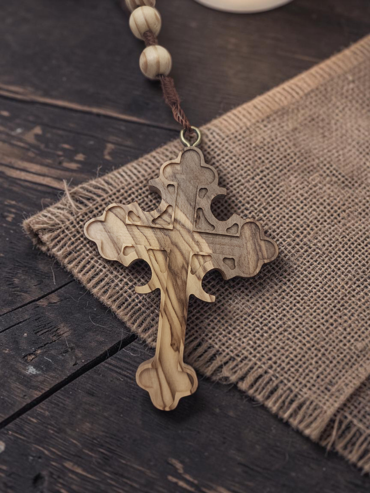 Olive Wood Cross Necklace | Handcrafted Spiritual Gift