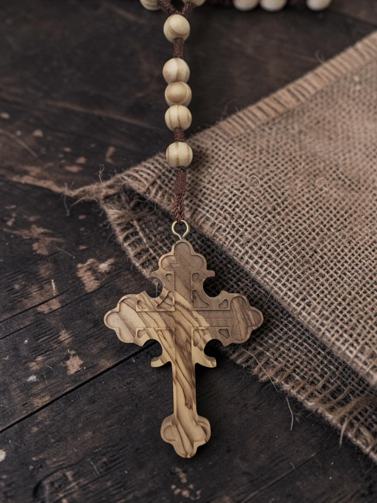 Olive Wood Cross Necklace | Handcrafted Spiritual Gift