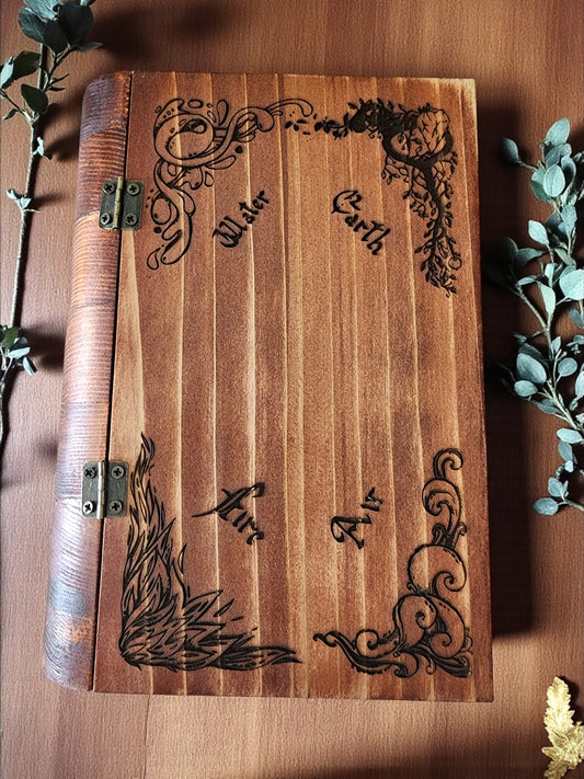 Handmade Wooden Book Box - Decorative Storage with Metal Handle