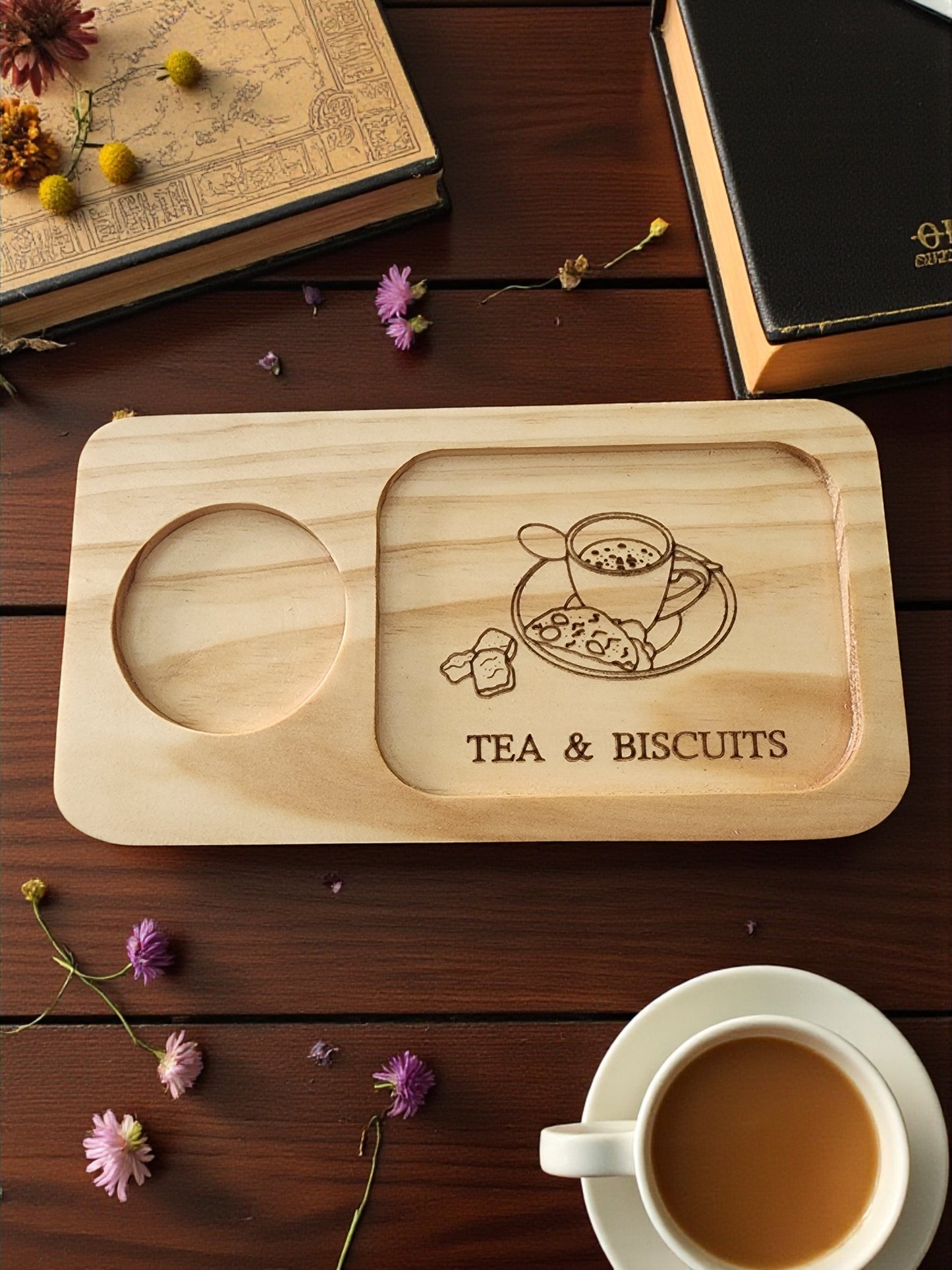 Engraved Wood Coffee & Tea Serving Board