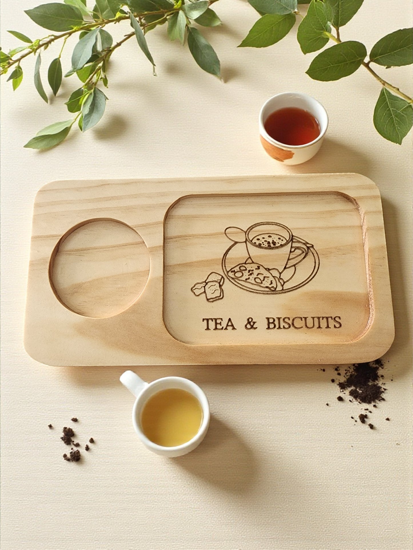 Engraved Wood Coffee & Tea Serving Board