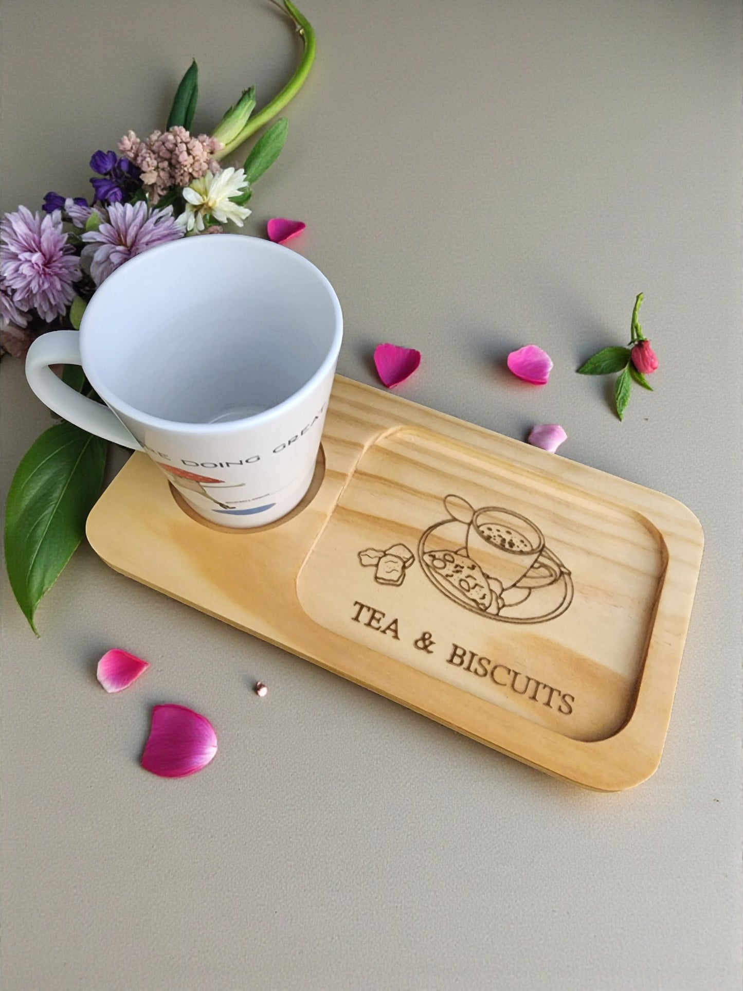 Engraved Wood Coffee & Tea Serving Board