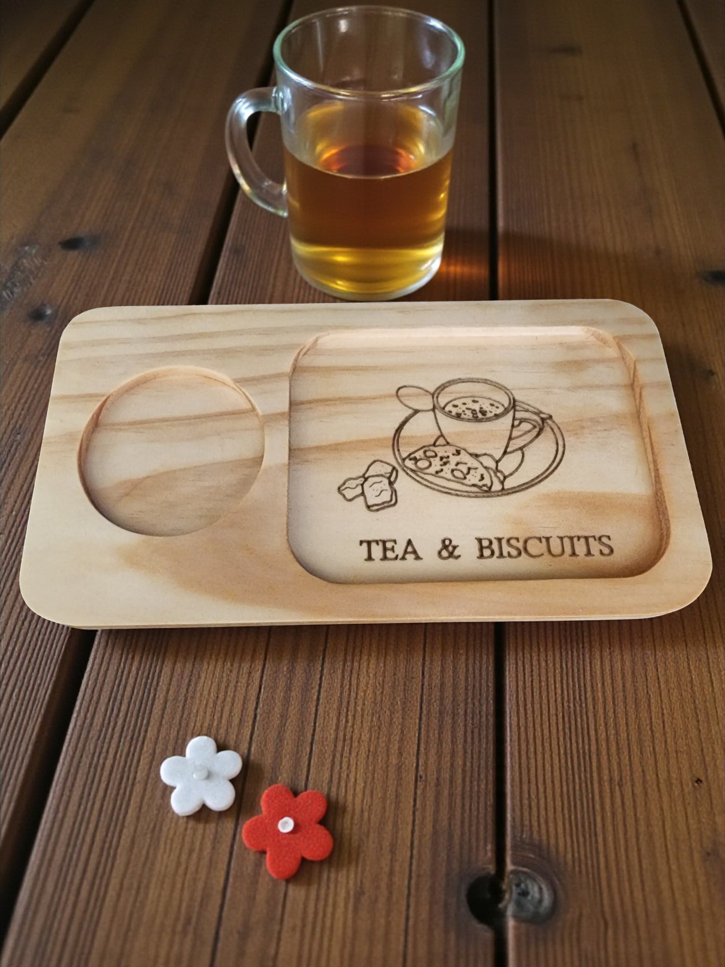Engraved Wood Coffee & Tea Serving Board