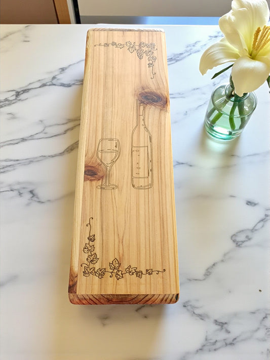 Handmade Wooden Wine Box - Laser Engraved Gift Box with Lid