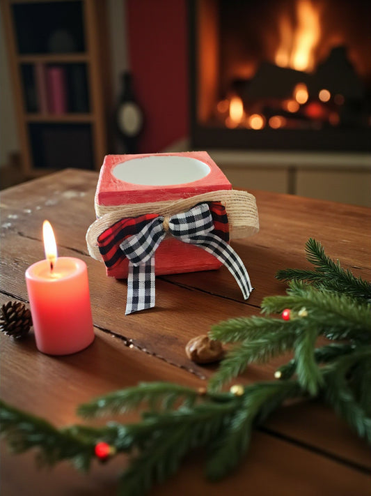 Wooden candle holder