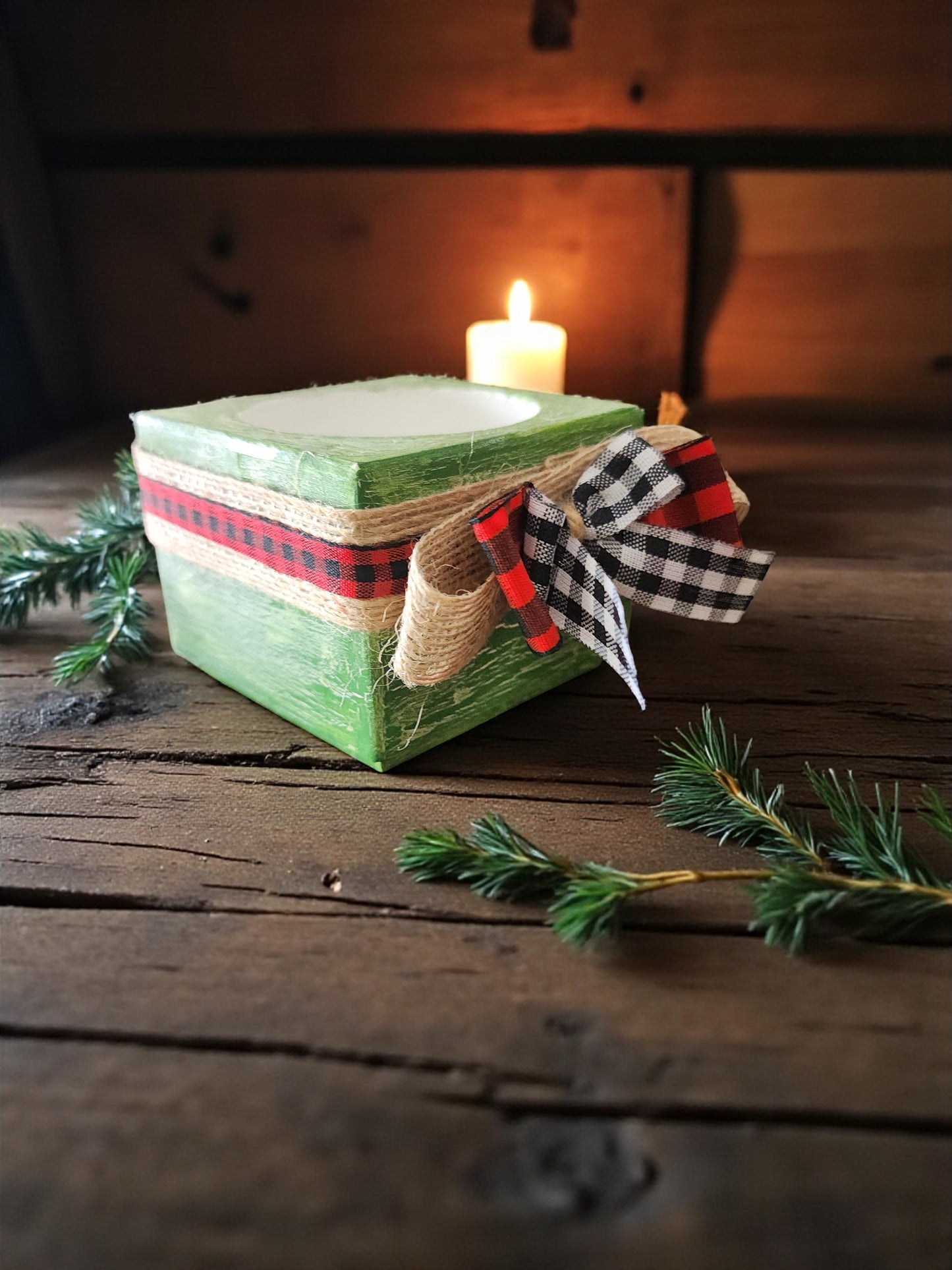 Wooden candle holder