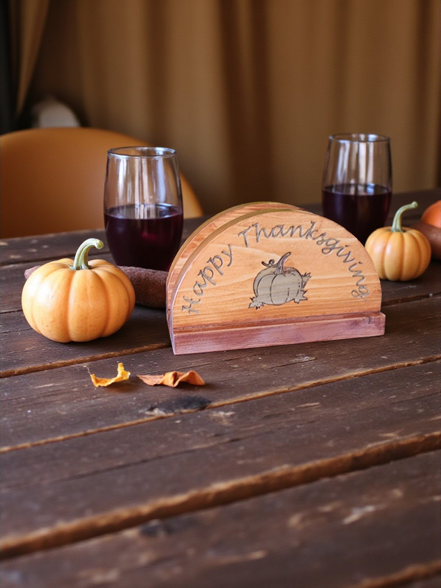 Handmade Wooden Napkin Holder - Laser Engraved Kitchen Decor