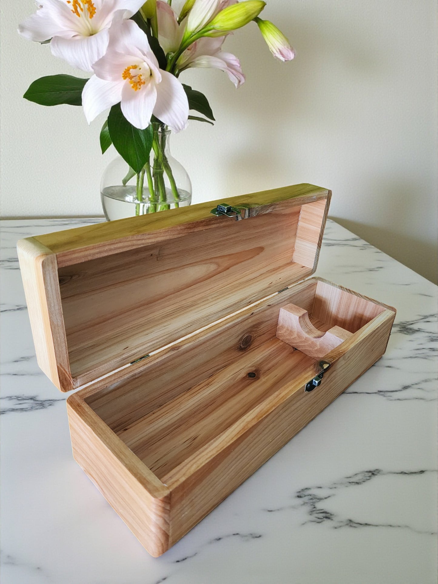 Handmade Wooden Wine Box - Laser Engraved Gift Box with Lid