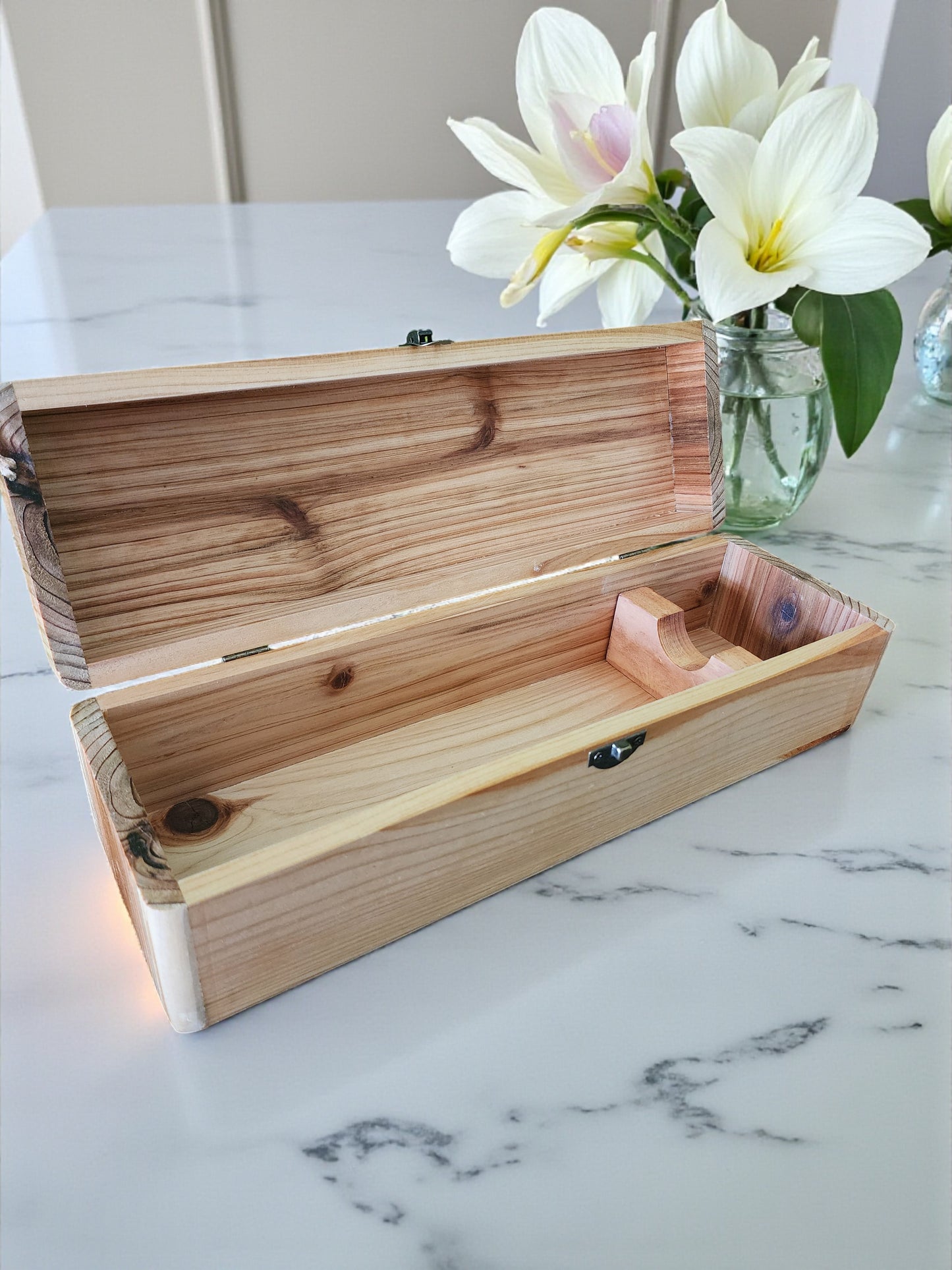 Handmade Wooden Wine Box - Laser Engraved Gift Box with Lid